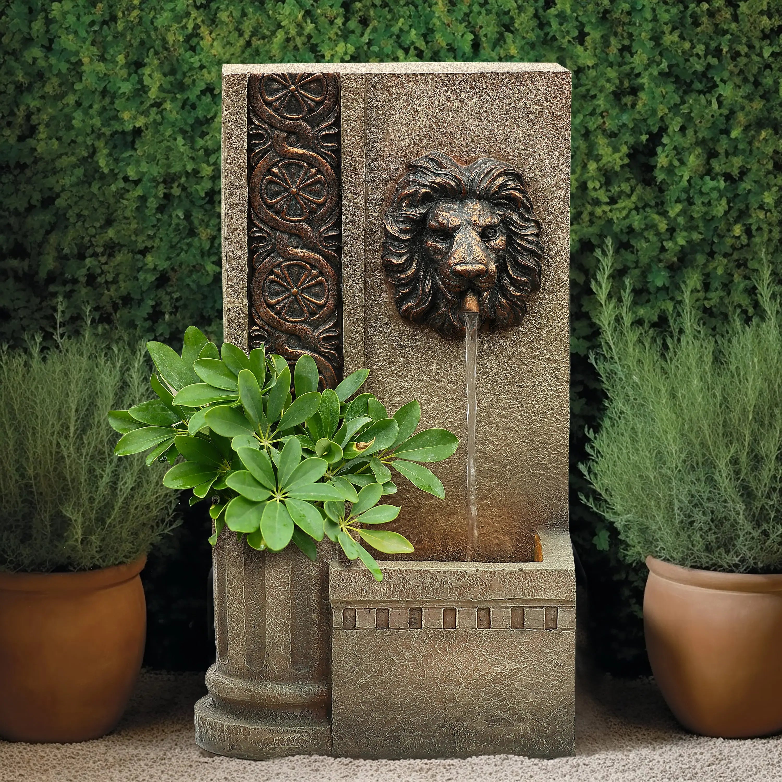 a fountain designed for patios or gardens
