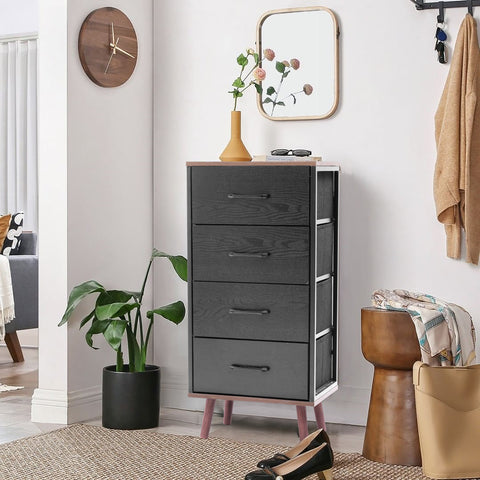 Black Manufactured Wood 4-Drawer Accent Chest