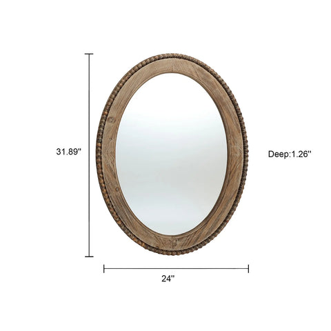 Alisson wall mirror, oval, wood-framed