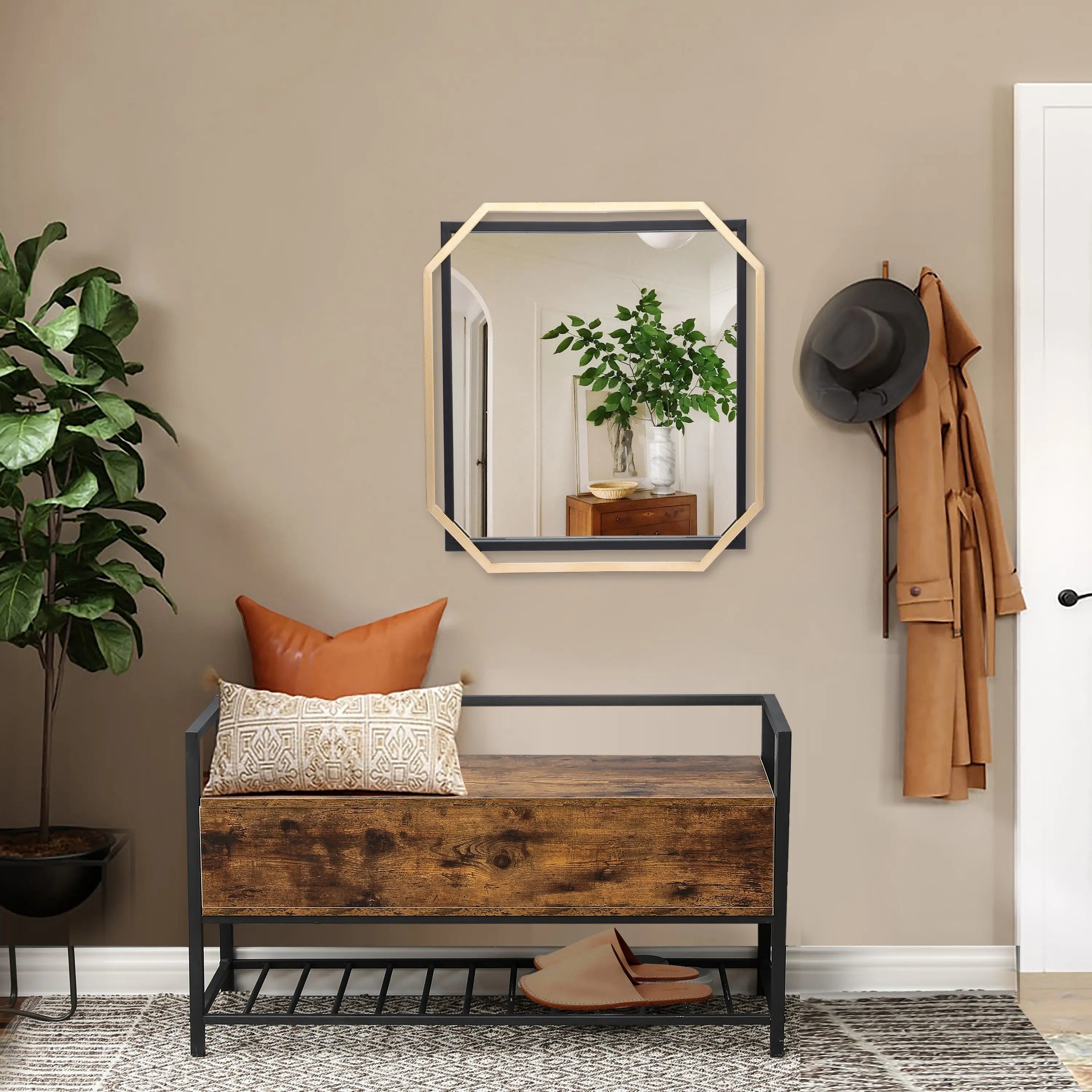 minimalistic-design-with-clean-lines-accent-wall-miror-in-entry-way