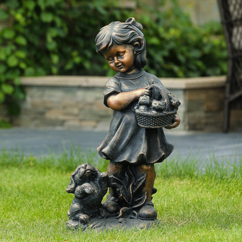 Farmstead garden statue, girl