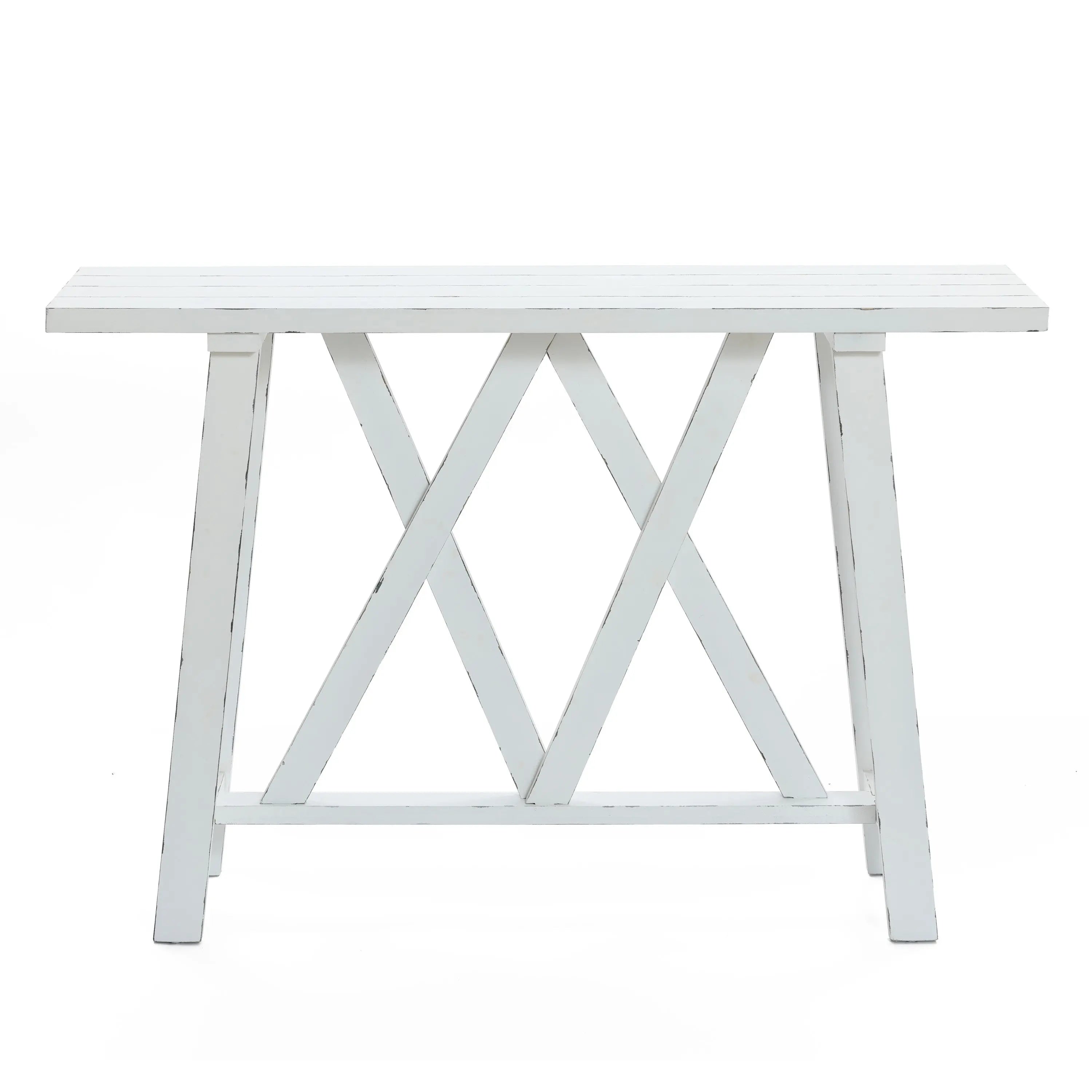 Farmhouse White 48" W Console and Entry Table - LuxenHome