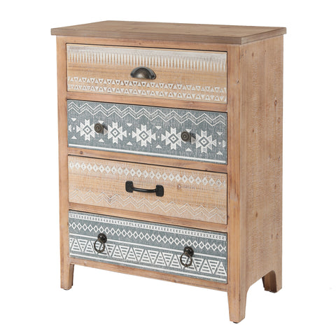 4-Drawer 31" H x 23.6" W Natural Wood Accent Chest