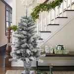 set-of-2-pre-lit-led-artificial-christmas-trees-fit-on-the-stairs