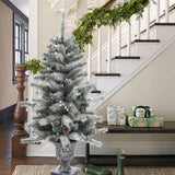 set-of-2-pre-lit-led-artificial-christmas-trees-fit-on-the-stairs