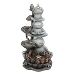 Grey-resin-frog-totem-outdoor-fountain-with-led-lights 