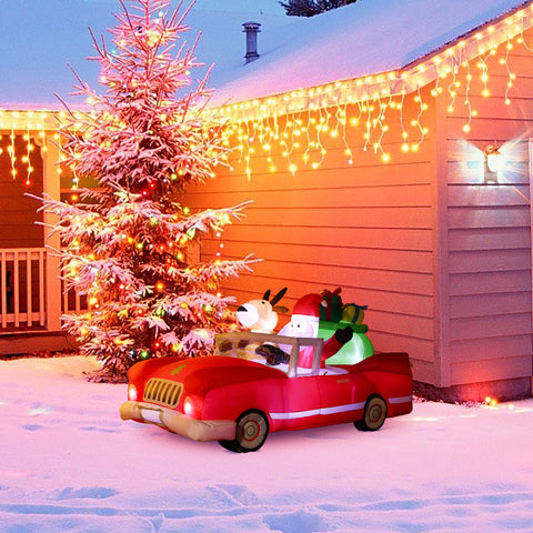 8Ft L Santa in Red Convertible Car Outdoor Holiday Inflatable with LED lights