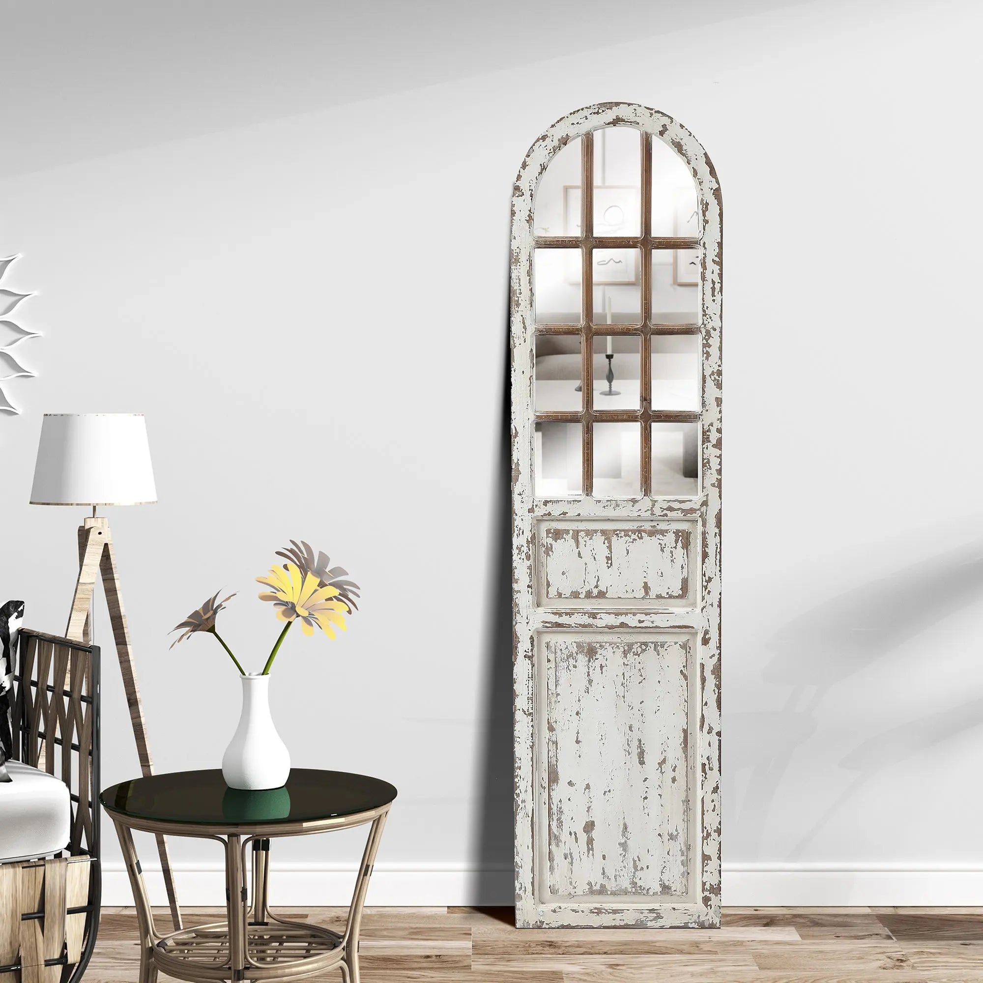 leaning-floor-and-wall-mirror-for-farmhouse-themed