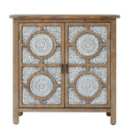 Elegant-Floral-carving-wood-two-door-cabinet-with-distressed-finish