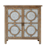 Elegant-Floral-carving-wood-two-door-cabinet-with-distressed-finish