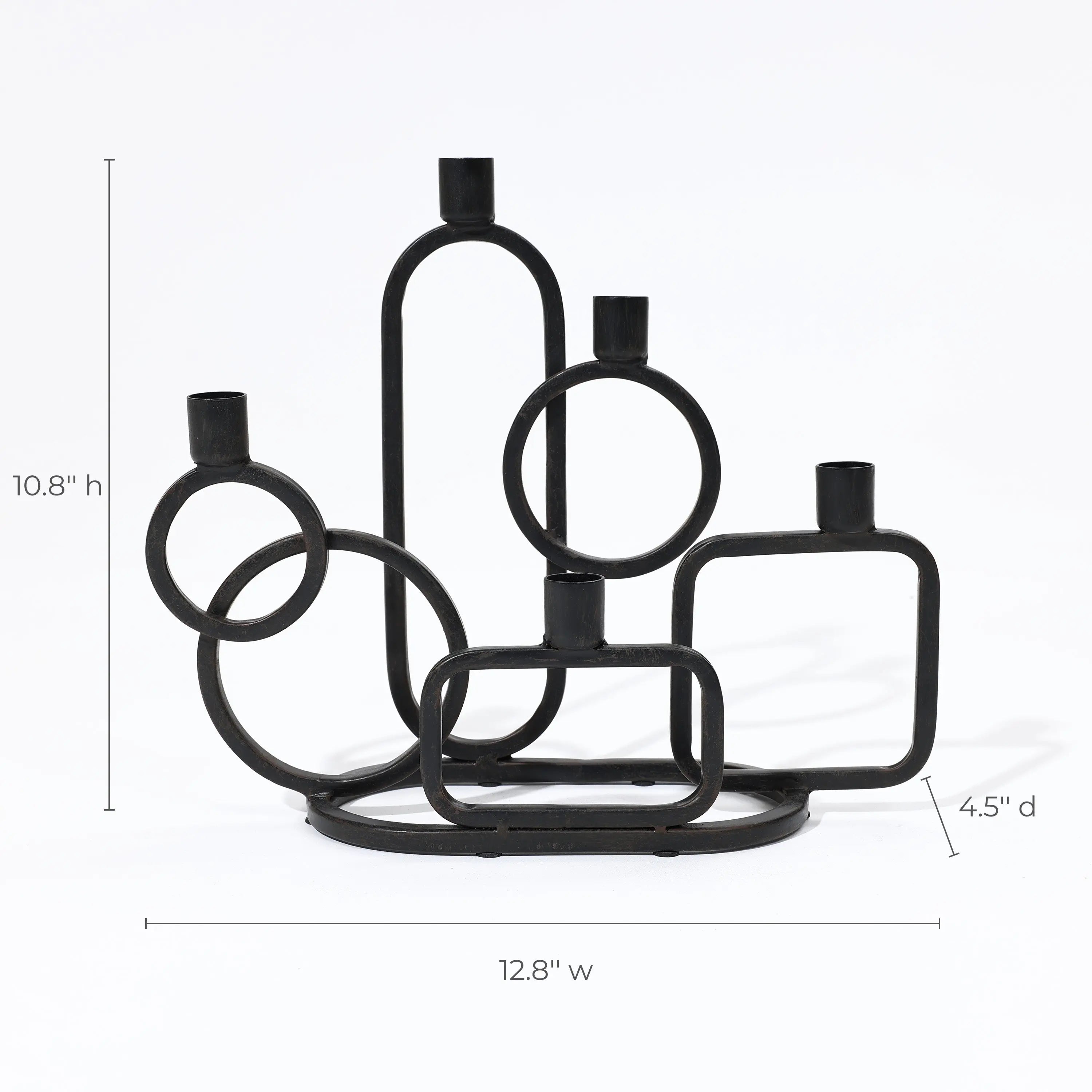 5-Taper-black-metal-candle-holder-size-information