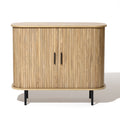 Aria 2-door tambour accent cabinet, oak