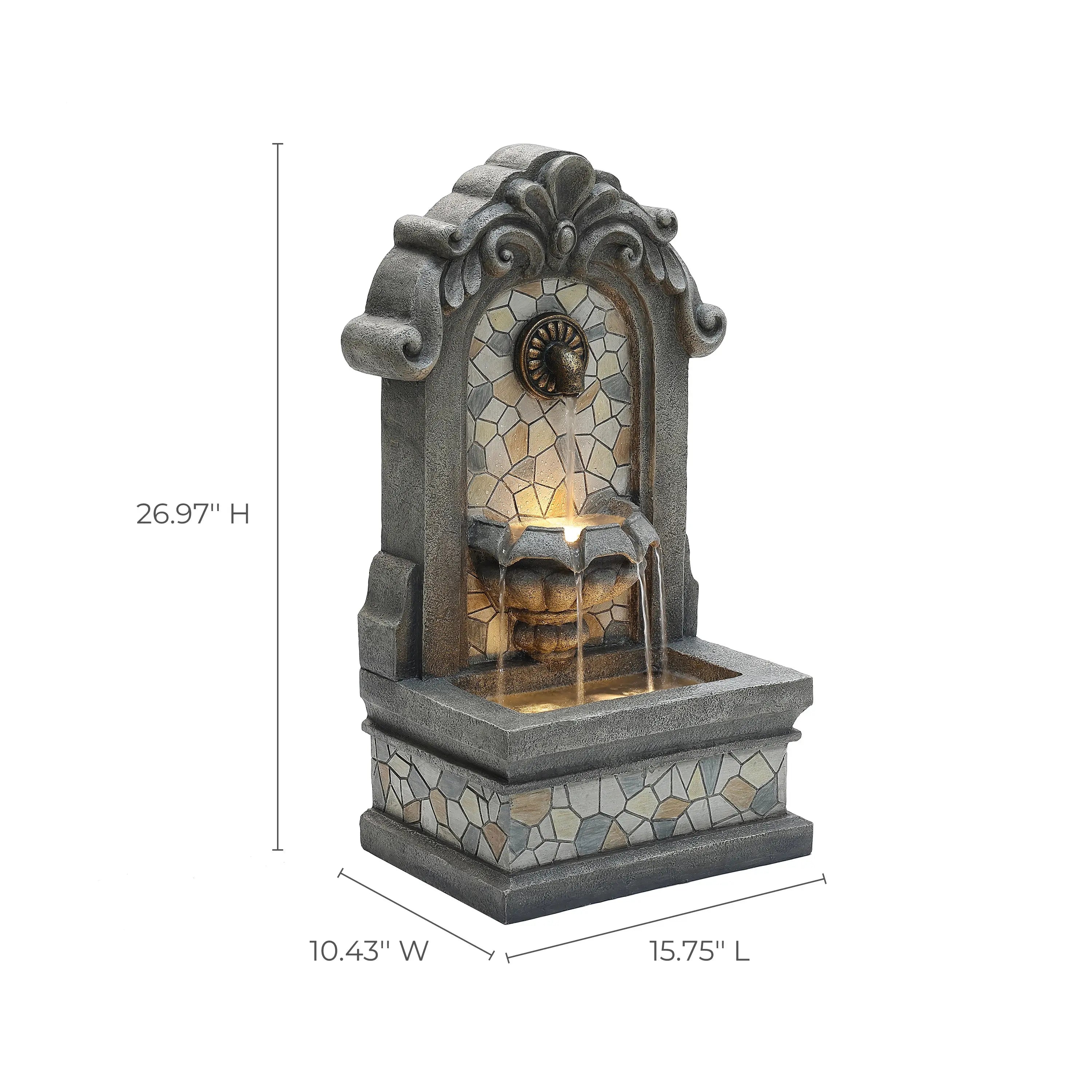 measurements-for-classic-wall-freestanding-fountain-with-lights 