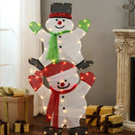 snowman-christmas-decoration-features-colored-gloves-hats-and-scarves-for-a-bright