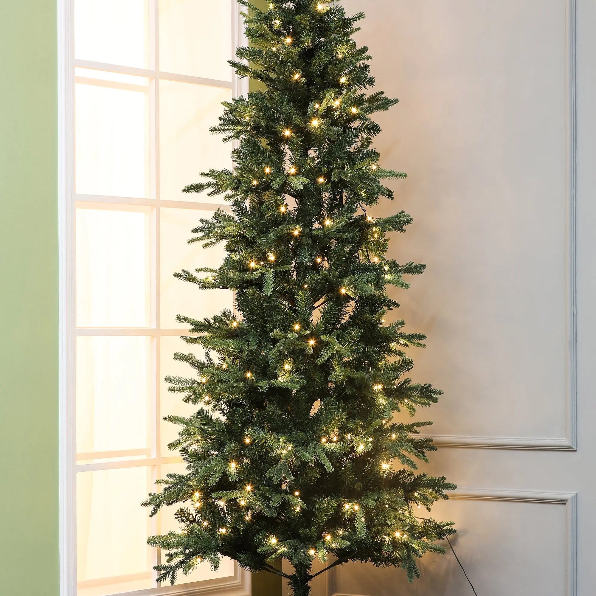 7ft-pre-lit-artificial-slim-fir-christmas-tree-with-led-lights