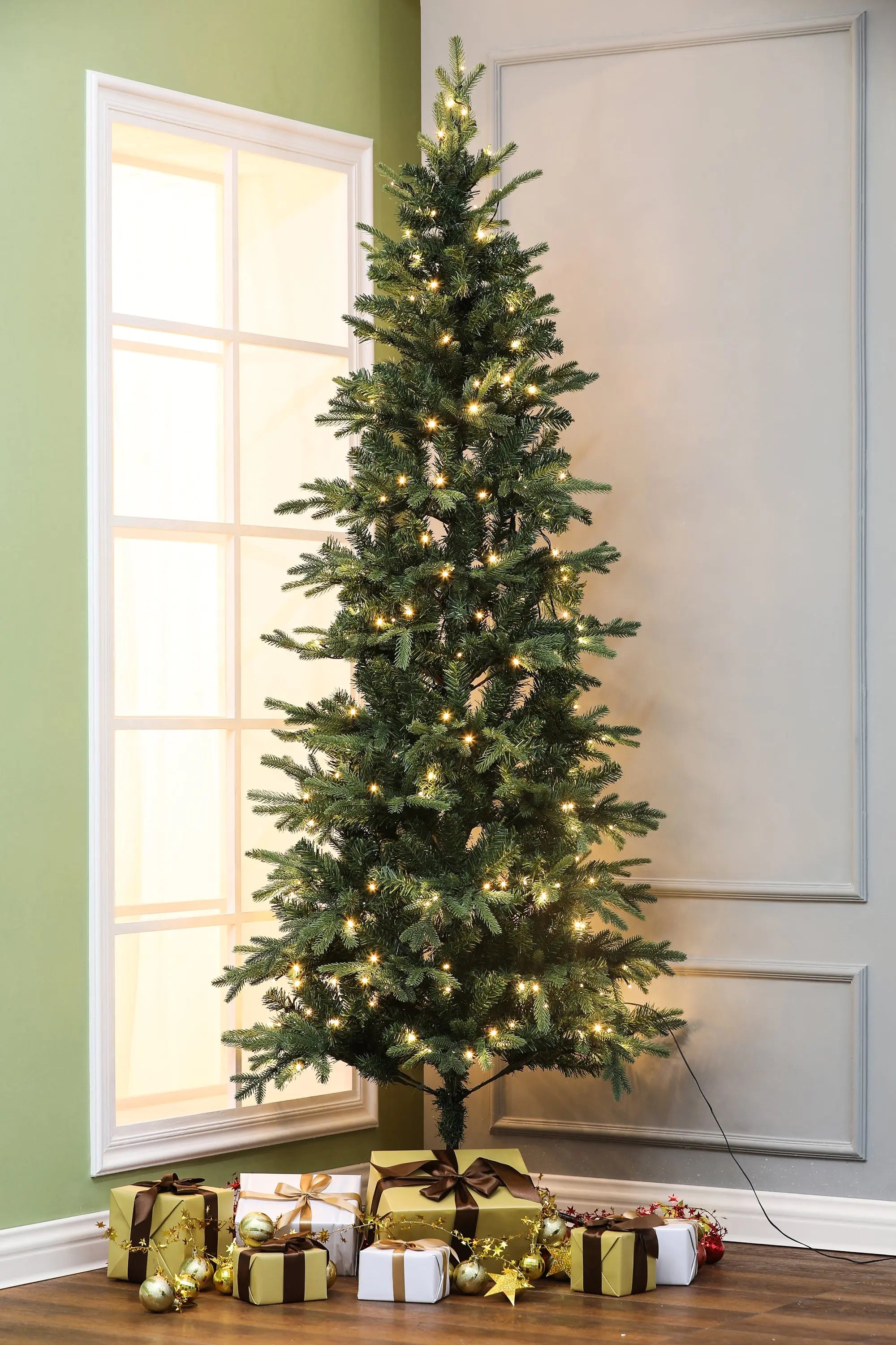 7ft-pre-lit-artificial-slim-fir-christmas-tree-with-led-lights