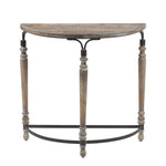 Rustic Wood and Metal Half Moon Console and Entry Table - LuxenHome