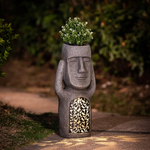 No Evil garden statues, w/solar lights, set of 3