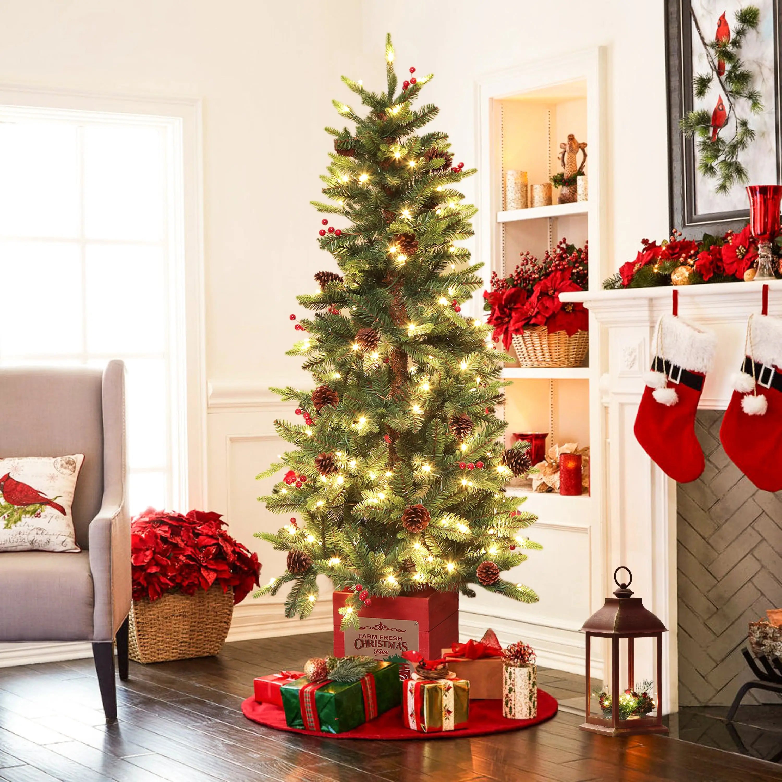 put-this-lighted-christmas-holiday-rustic-red-lantern-beside-the-christmas-tree
