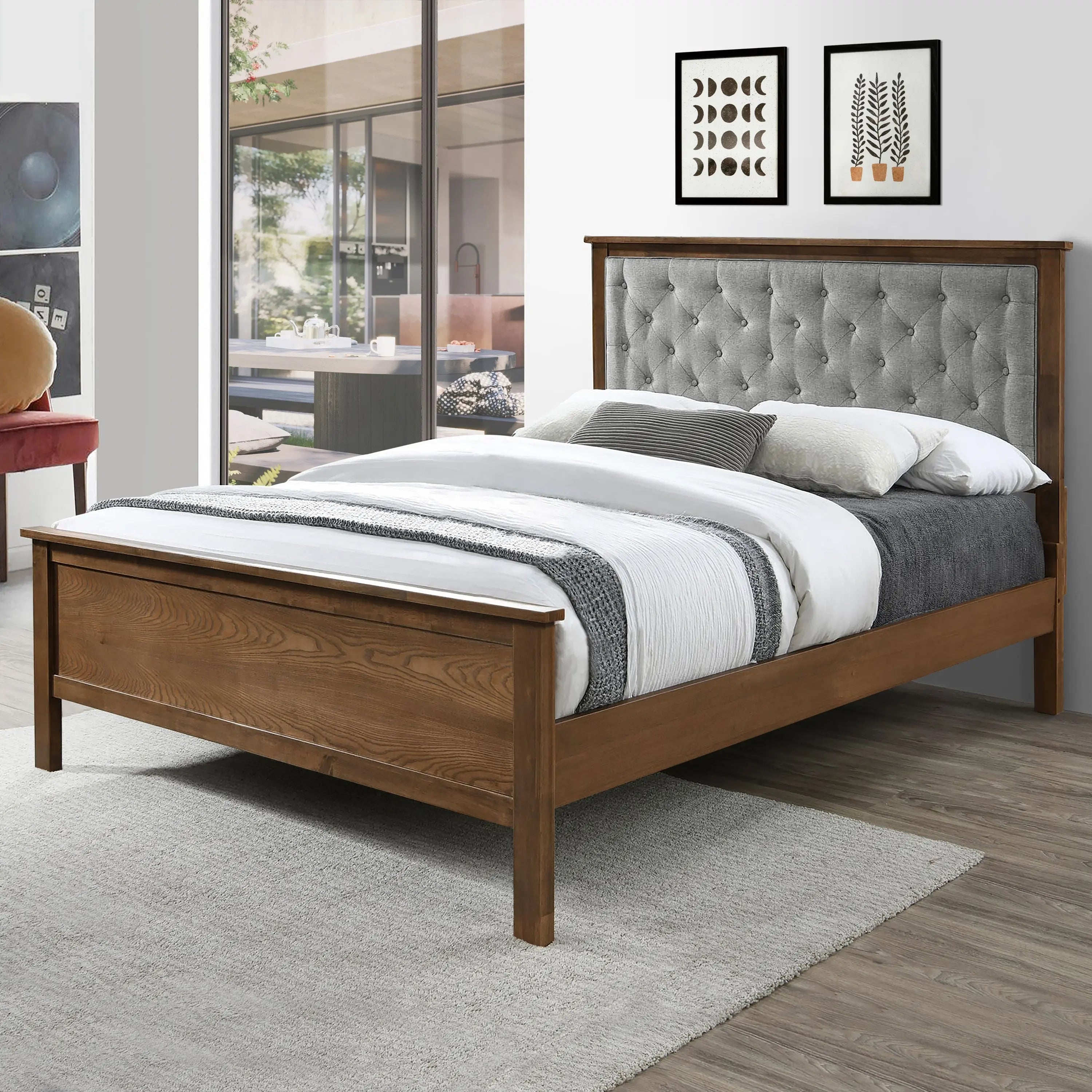 Francis platform bed, queen - LuxenHome