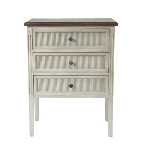 3-Drawer 32" H x 24.6" W Gray Wood Accent Chest