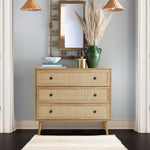 mid-century-modern-charm-with-light-oak-color-woven-drawer-panels 