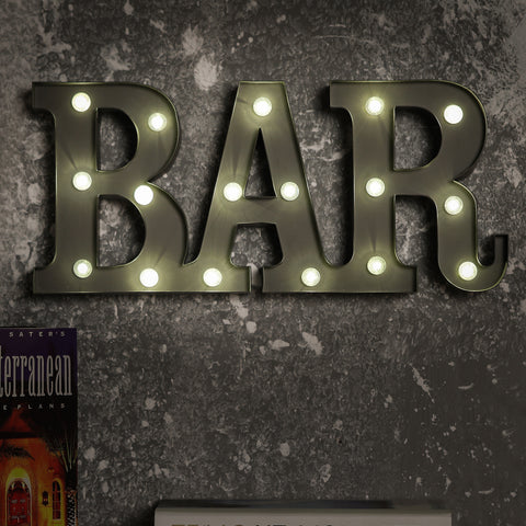 Illuminated Bar Marquee Battery-Op LED Sign, Freestanding or Wall Mounted