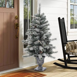 set-of-2-artificial-flocked-pine-christmas-tree-for-outdoor-use-and-gift-decoration