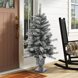 set-of-2-artificial-flocked-pine-christmas-tree-for-outdoor-use-and-gift-decoration