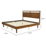George walnut finish platform bed, king - LuxenHome