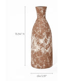 This ceramic vase exudes rustic charm with its textured brown finish and tapered neck, measuring 15.94 inches in height and 5.91 inches in diameter—an ideal addition to any home decor.