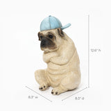 Pug with cap statue