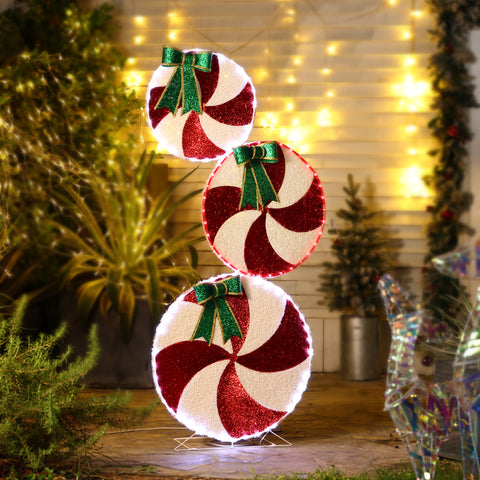 Peppermint Candy Christmas Lighted LED Indoor Outdoor Holiday Decoration