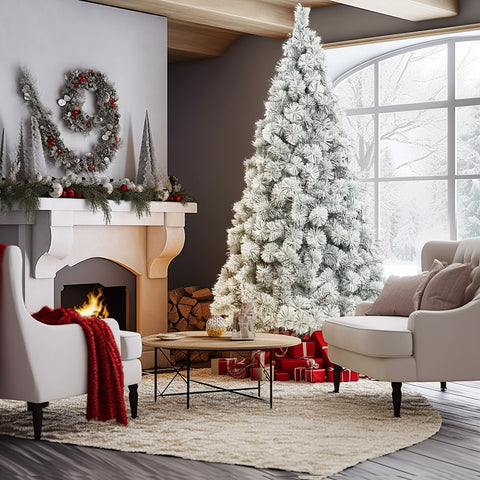 7.7Ft Full Artificial Snow-Flocked Christmas Tree