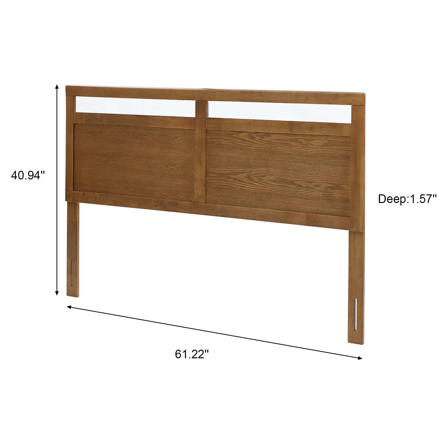 George free-standing walnut finish headboard, queen - LuxenHome