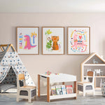 Kids Art Play Activity Table, White & Wood - LuxenHome