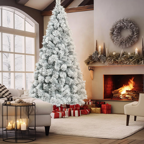 7.7Ft Full Artificial Snow-Flocked Christmas Tree