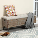 47.2-Inch Wide Upholstered Wood Storage Bench