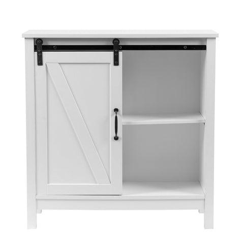 Farmhouse White MDF Wood Bathroom Storage Cabinet