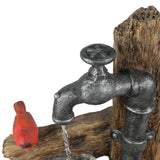 Resin Puppies and Water Pump Outdoor Patio Fountain with LED Light