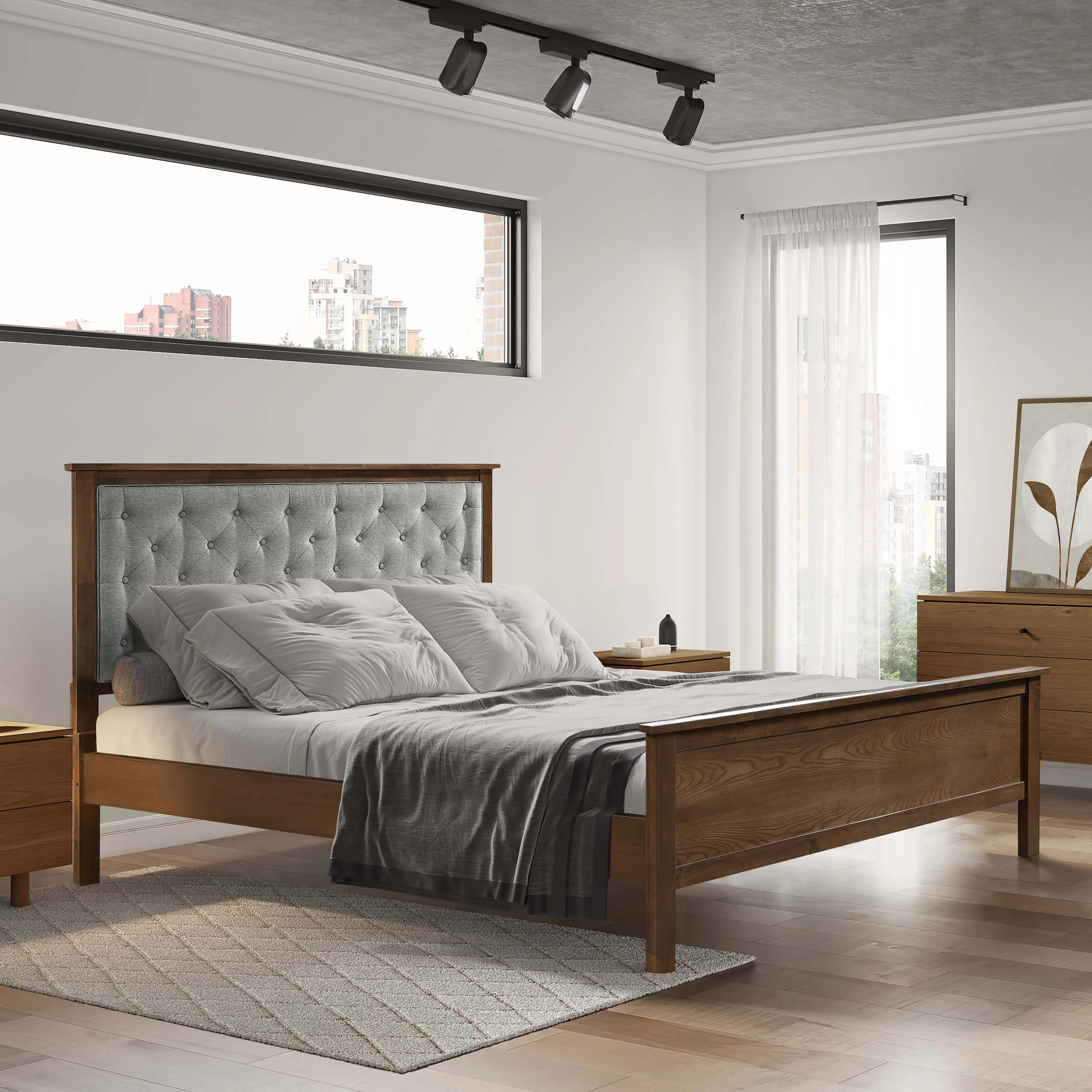 Francis platform bed, queen - LuxenHome