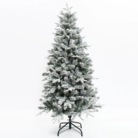 5Ft Pre-Lit Full Artificial Flocked Christmas Tree