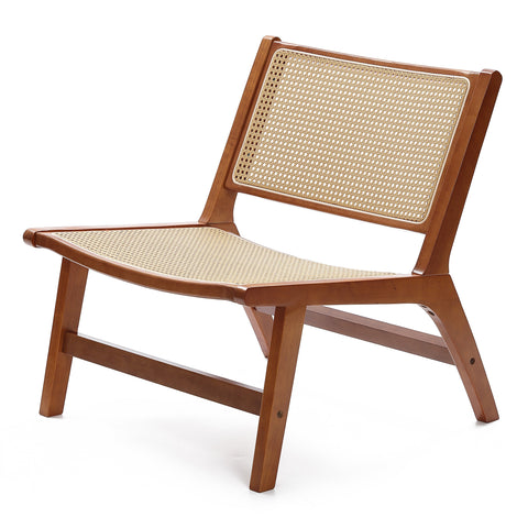 Brown Wood with PE Rattan Outdoor Patio Chair
