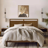 George walnut finish platform bed, king - LuxenHome