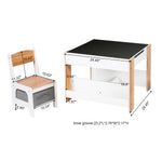 Kids Art Play Activity Table, White & Wood - LuxenHome