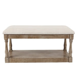 Upholstered Beige Linen Entryway and Bedroom Bench - LuxenHome