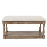 Upholstered Beige Linen Entryway and Bedroom Bench - LuxenHome