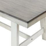 Rectangular white wood dining table - LuxenHome