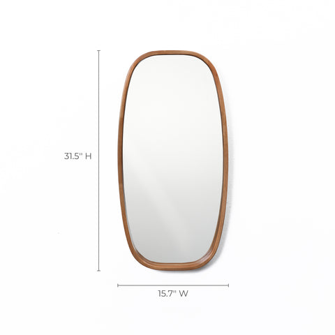 Jean wood frame rounded rectangle wall mirror
