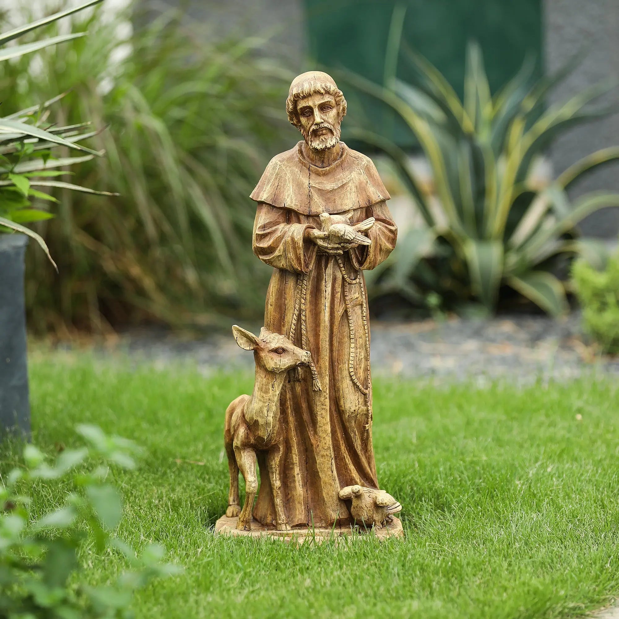 Grace series garden statue, Saint Francis - LuxenHome